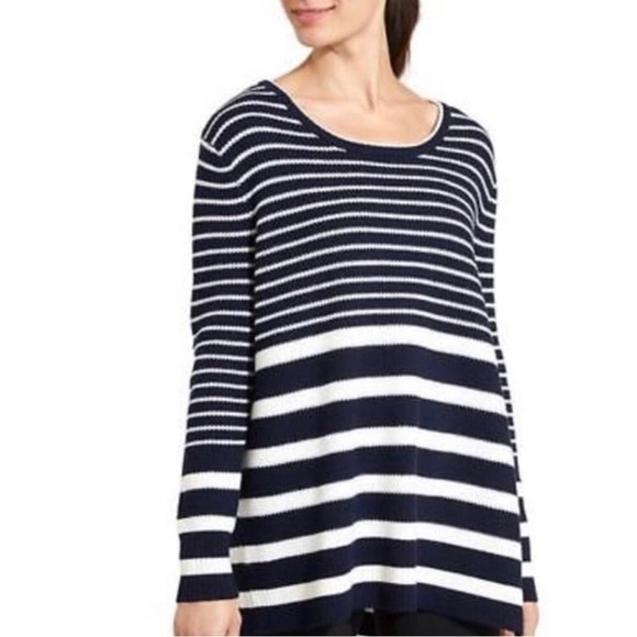 LAST CHANCE: Athleta Women’s Kennewick Wool Blend Slit Striped Crewneck Small - Picture 1 of 10